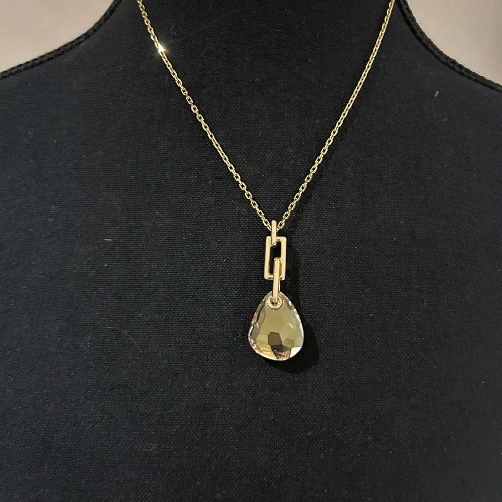 Swarovski Gold-Tone Teardrop Necklace - Picture 3 of 6